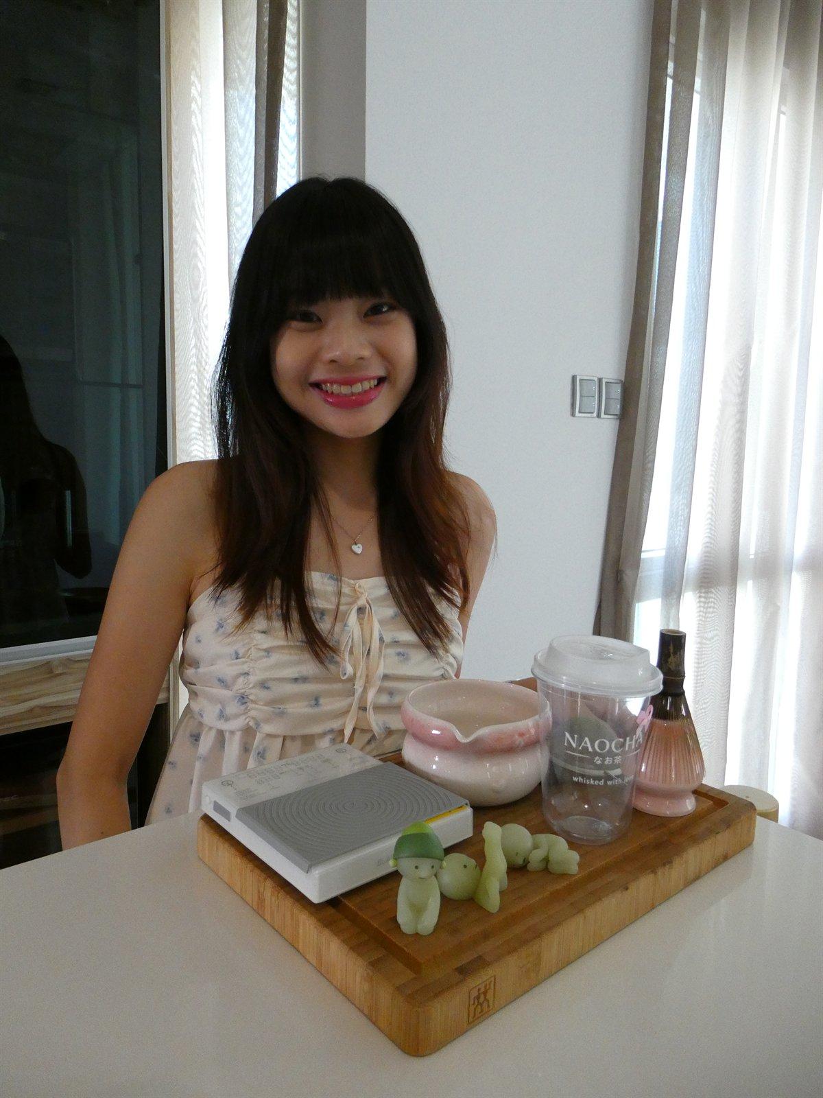My matcha setup on the counter by the window